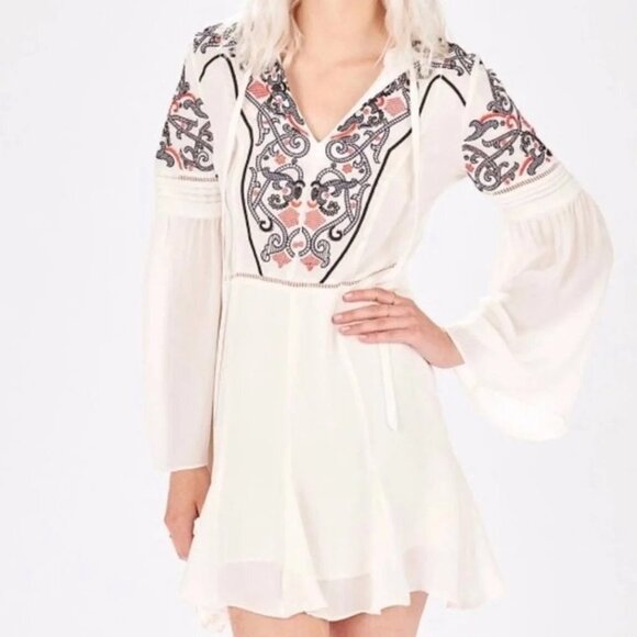 Parker Milly Long Sleeve Spring Dress Bell sleeve - 100% Silk - size XS - Picture 1 of 7